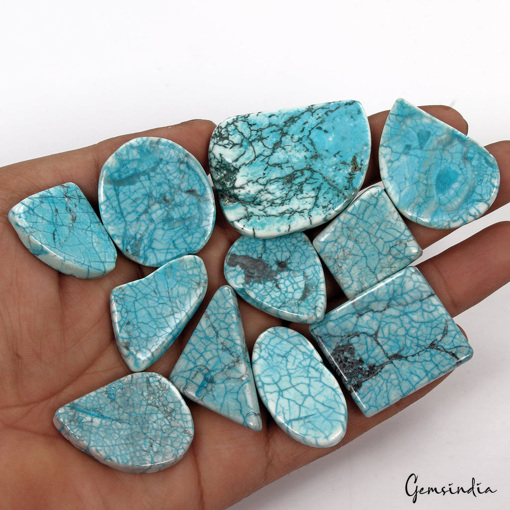 610 Ct Natural Blue Spiderweb Turquoise Mix Arizona Loose Gemstone Lot 11 Pcs