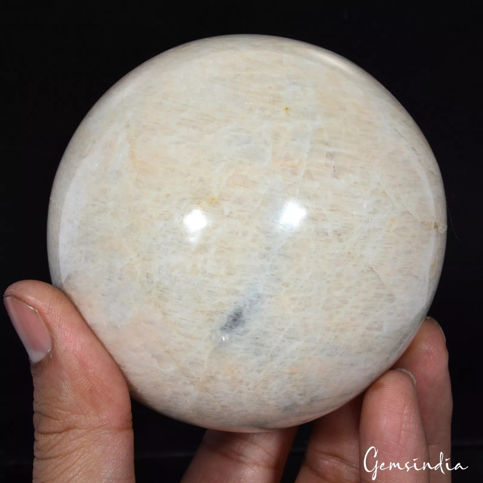 Moonstone Sphere, Peach — 3.2 Inch in diameter, 4400 Ct