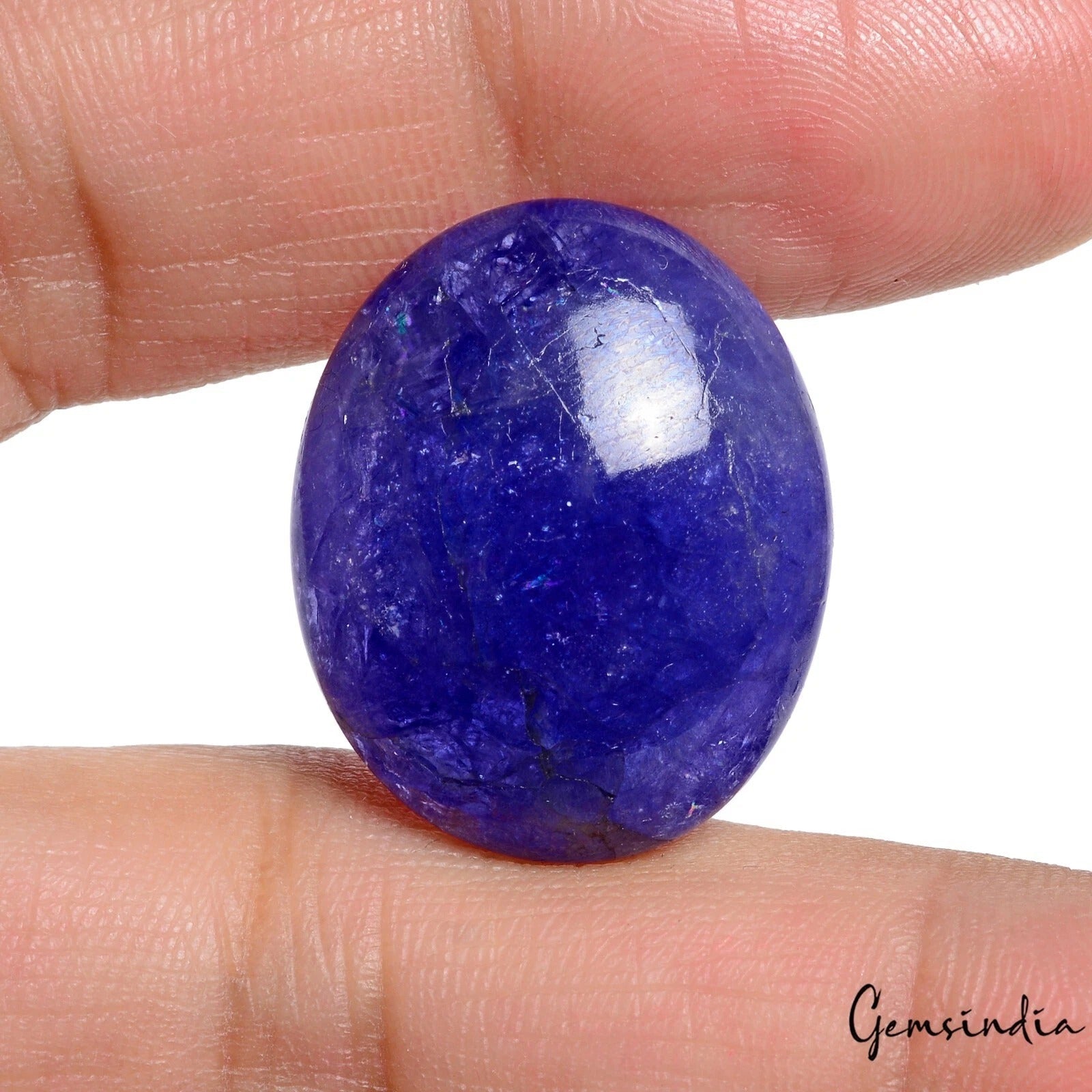 46.30 Cts Natural Tanzanite Untreated Rare Vibrant Blue Oval Cabochon Gemstone
