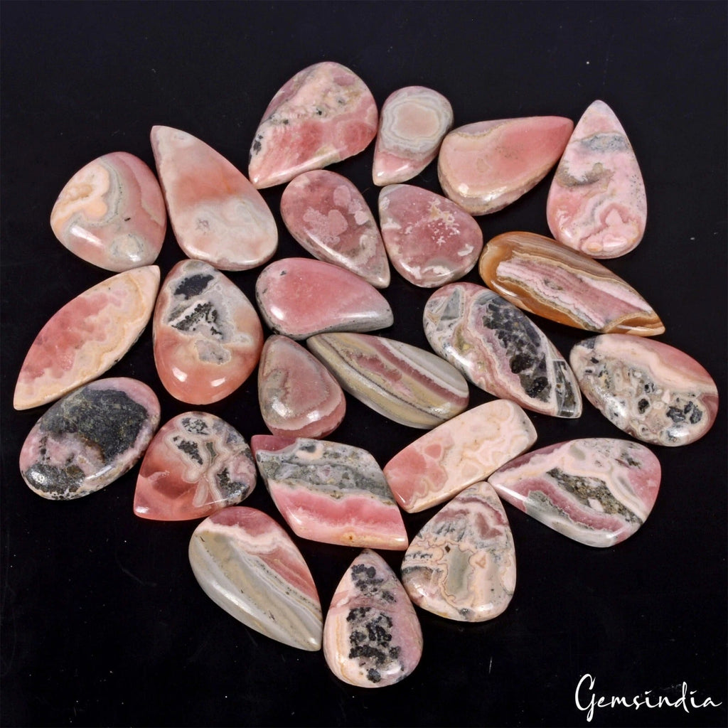 600 Cts/24 Pcs Natural Untreated Designer Pink Rhodochrosite Argentina Gemstones