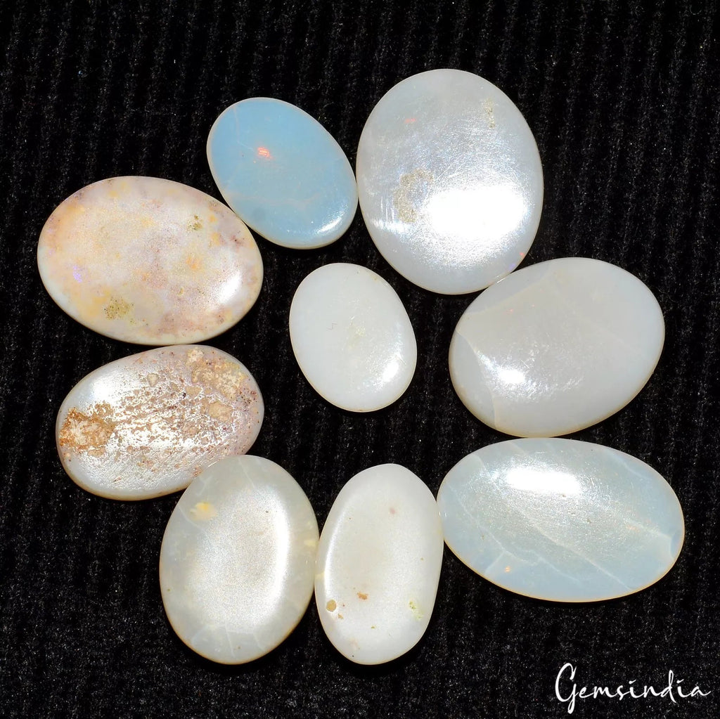29.10 Ct/9 Pcs Natural Untreated Australian Multi Shine Opal Oval Gems For Jewel