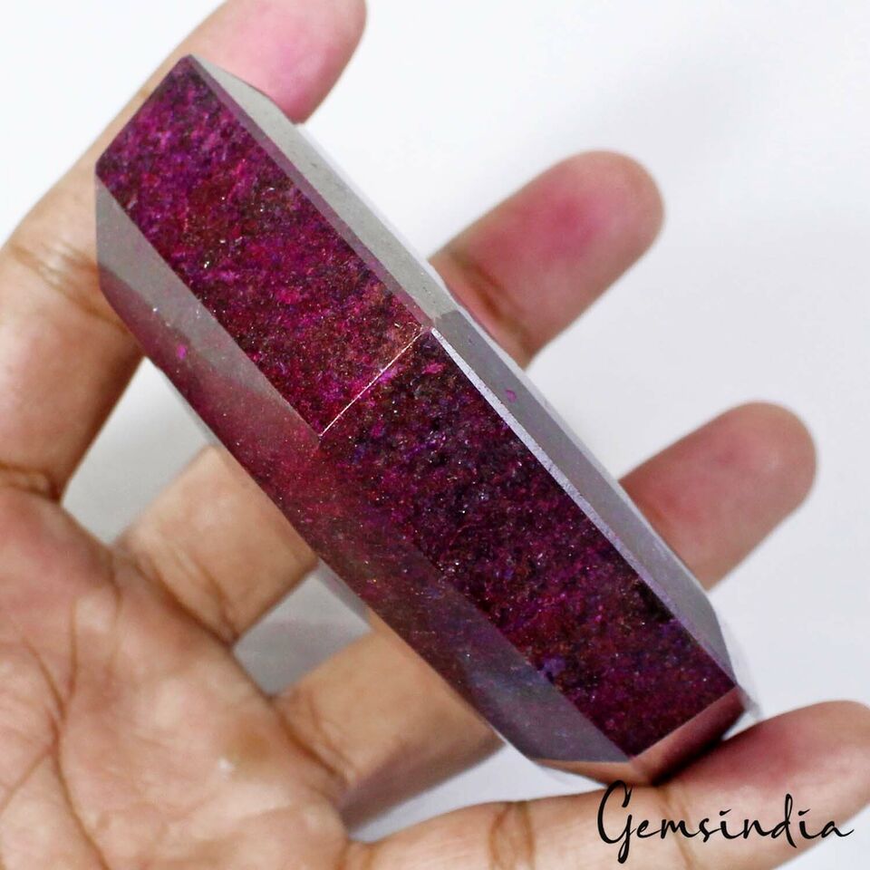 Ruby Loose Gemstone, Color Enhanced, Red — 4X3.6X1.3 Inches, 3300 Ct (0.66 Kg)