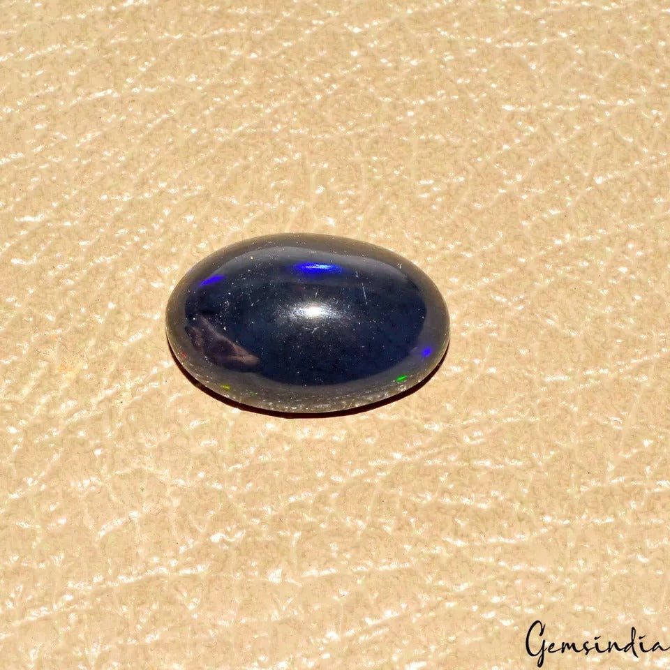 9.80 Cts Natural Black Opal Ethiopian Multi Gloss Huge Oval Cab Loose Gemstone