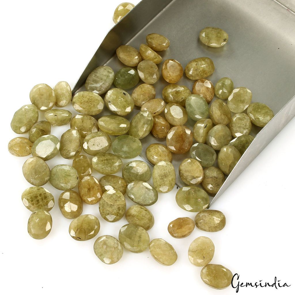 Green Beryl Lot, Loose Gemstone, Oval Cut, Untreated — 69 Pieces, 11mm to 17mm, 500 Ct, Brazil