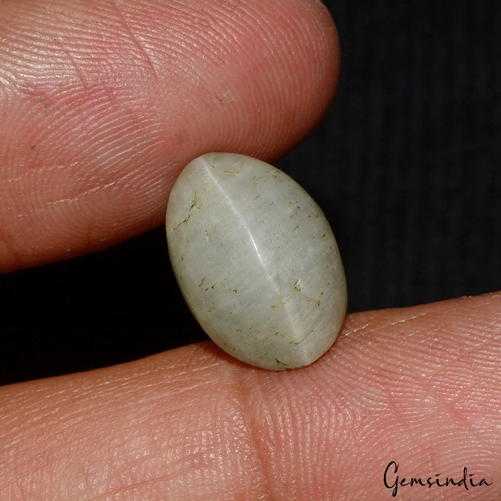 Certified 7.50 Ct Natural Untreated Gray Chrysoberyl Gray Cats Eye Oval Cab Gem