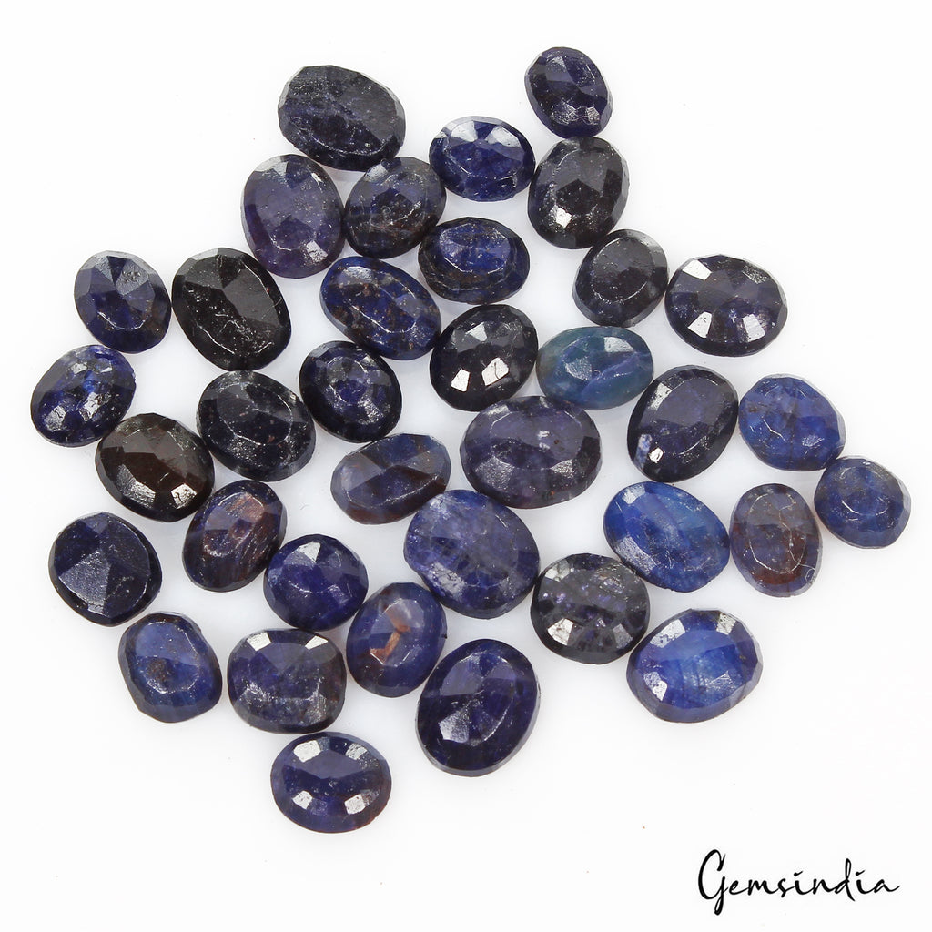 Blue Sapphire Lot, Loose Gemstone, Color Enhanced — 36 Pieces, 6mm to 10mm, 116.75 Ct, Africa