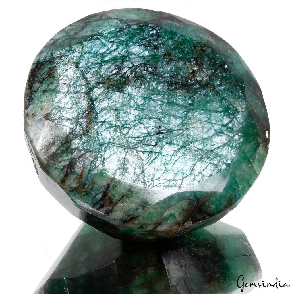 Museum Size 2700Ct Natural Brazilian Green w Silver Shine Emerald Round Huge Gem
