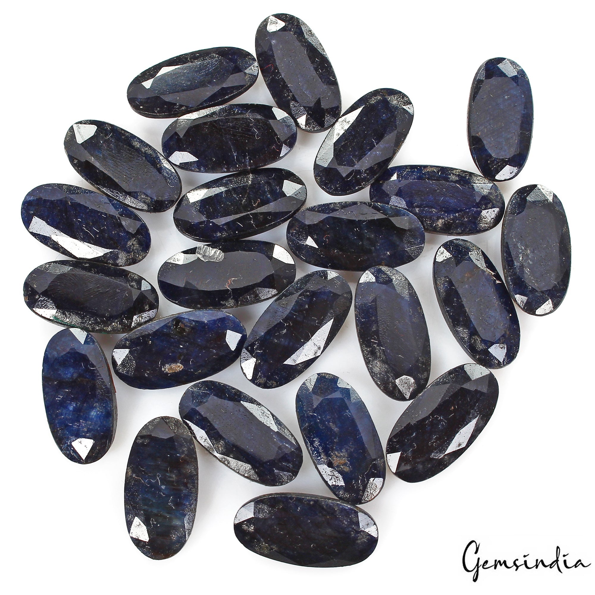 250 Cts/23 Pcs Natural Blue Sapphire Oval Faceted Loose Calibrated 20x10mm Gems