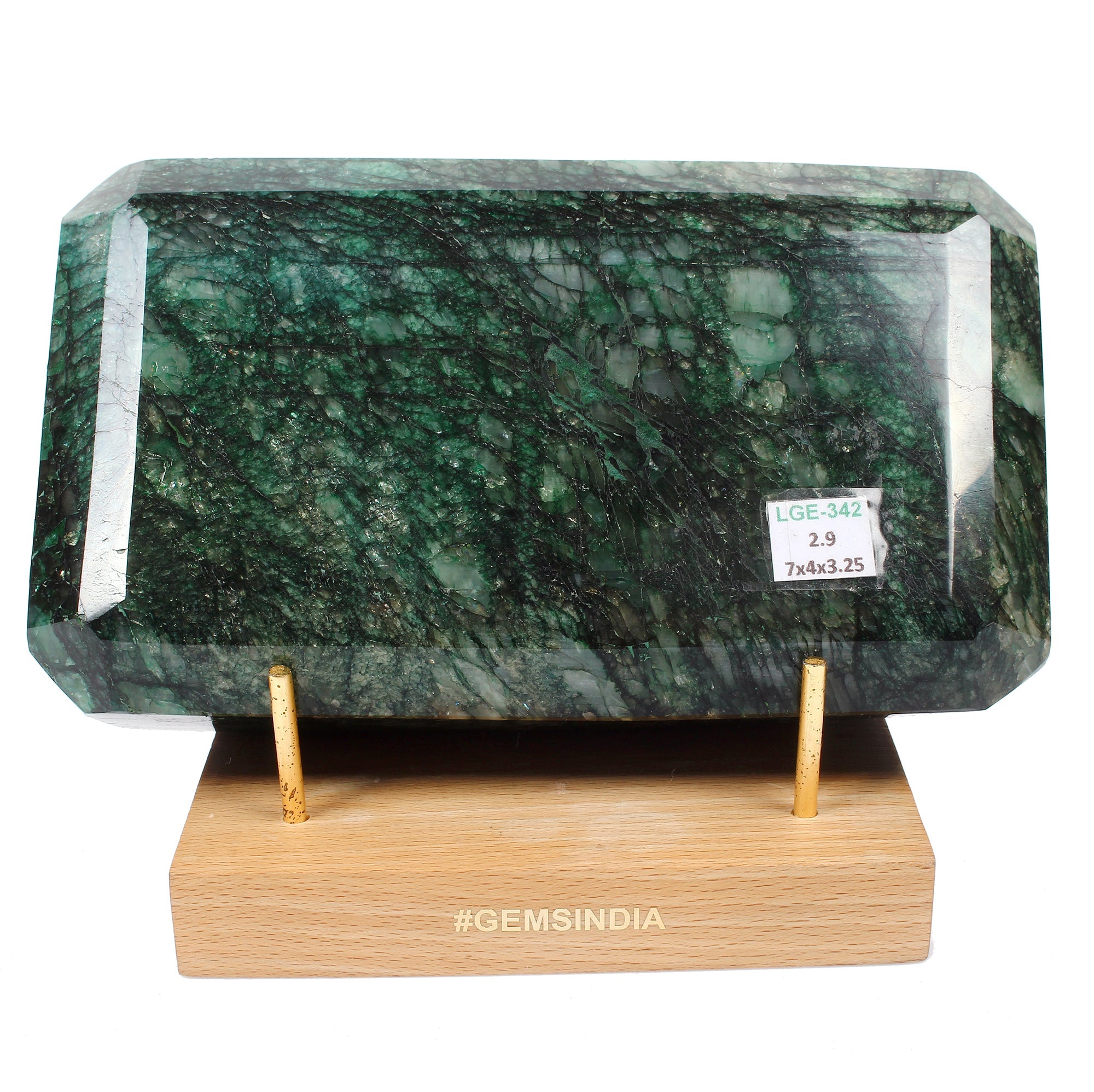 Earth mined 2.9 kilo Natural Green Emerald Octagon Cut Brazilian Large Gemstone