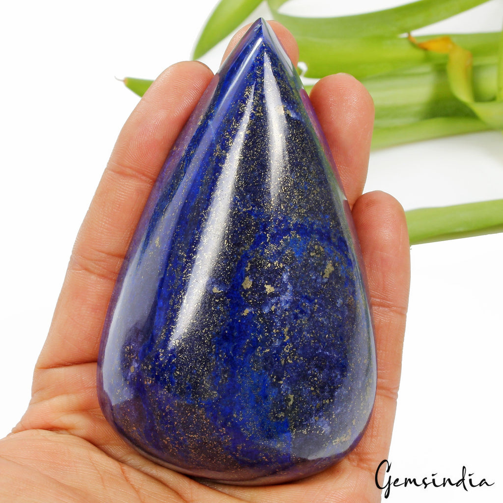 Jumbo!! 1170 Ct Natural Gold Flakes Lapis Lazuli Pear Cabochon Loose Gemstone