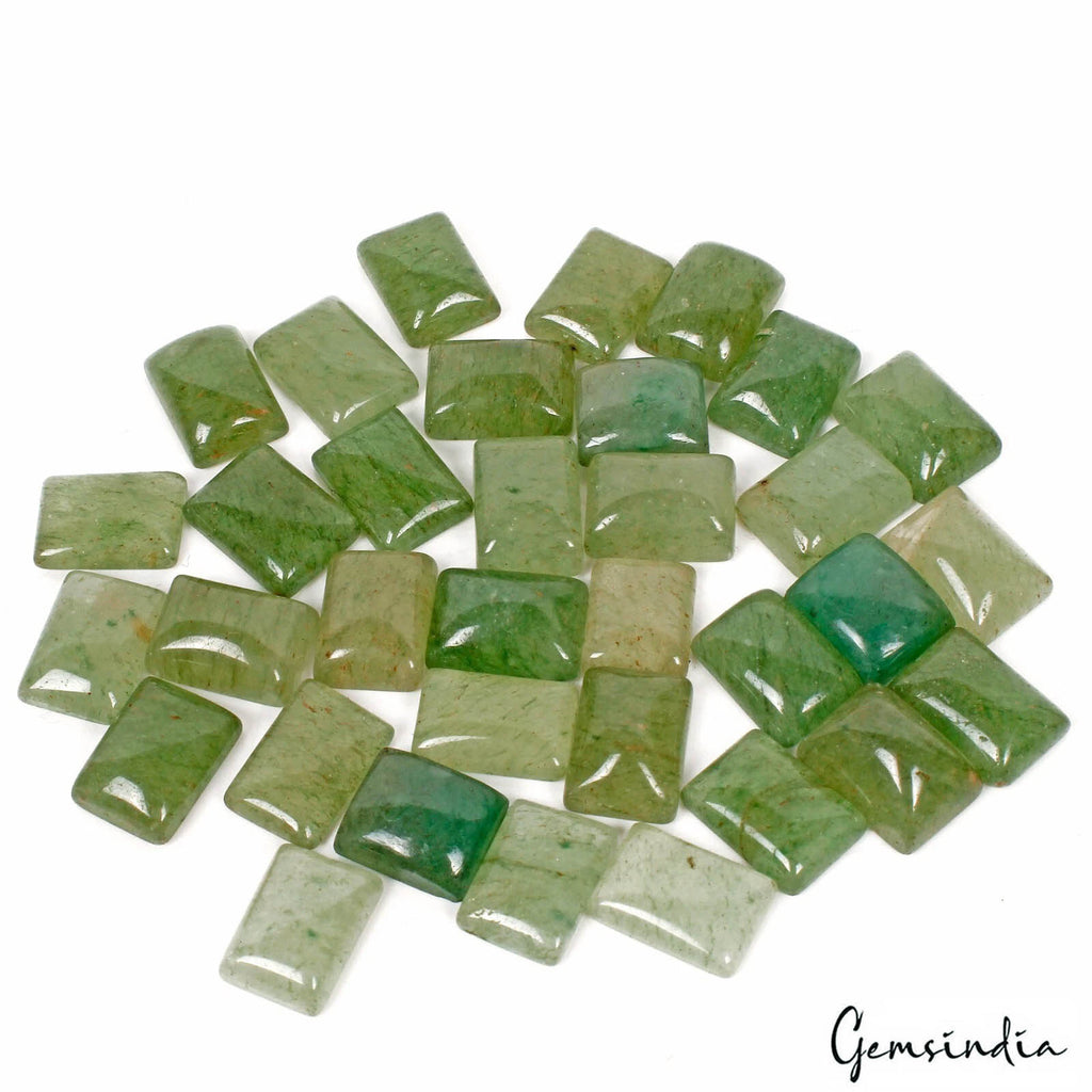 Green Aventurine Lot, Cabochon, Untreated — 34 Pieces, 12mm to 14 mm, 230 Ct, Madagascar