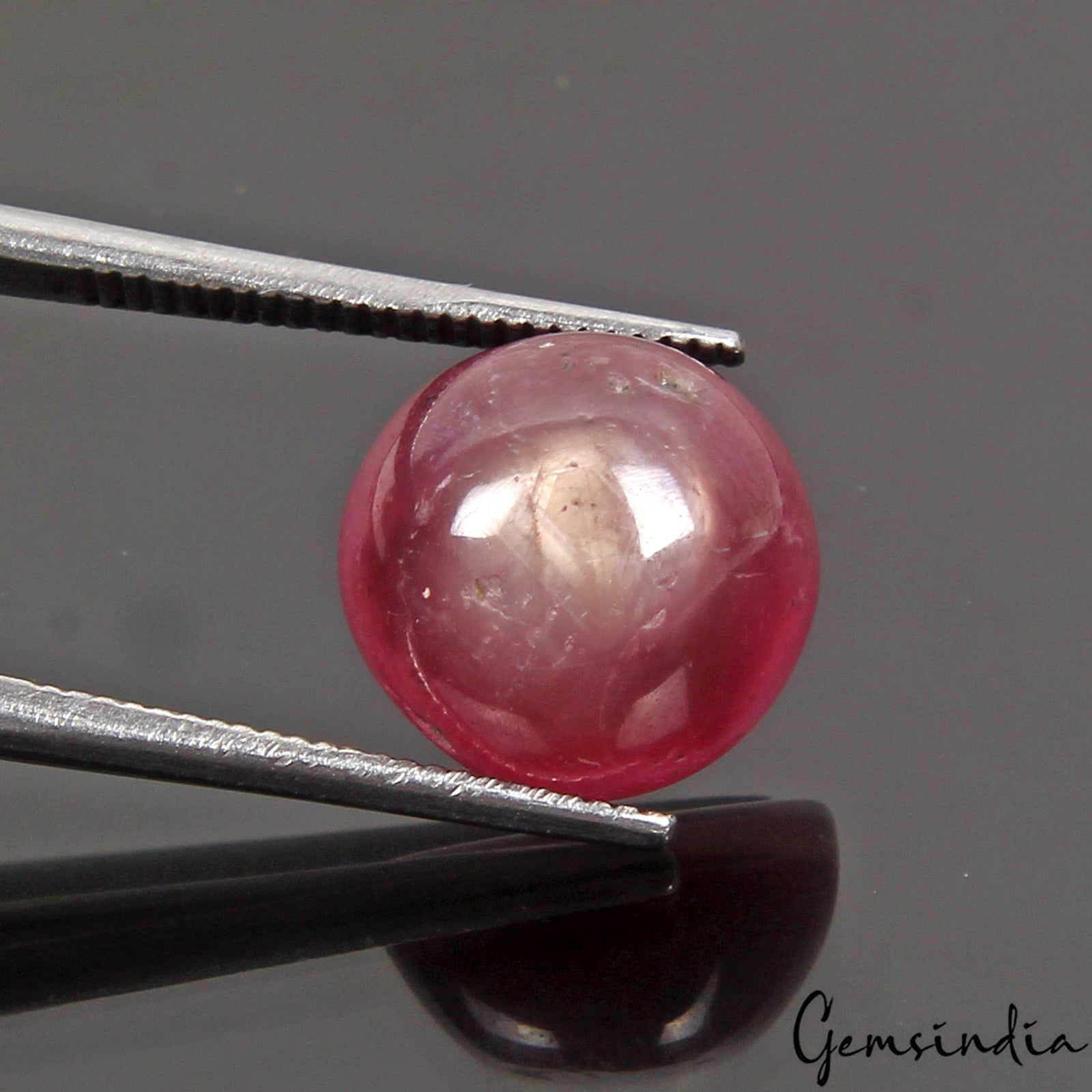 Certified 7 Cts Natural Pink Star Ruby Round Cab Precious Loose Gem For Ring-RH