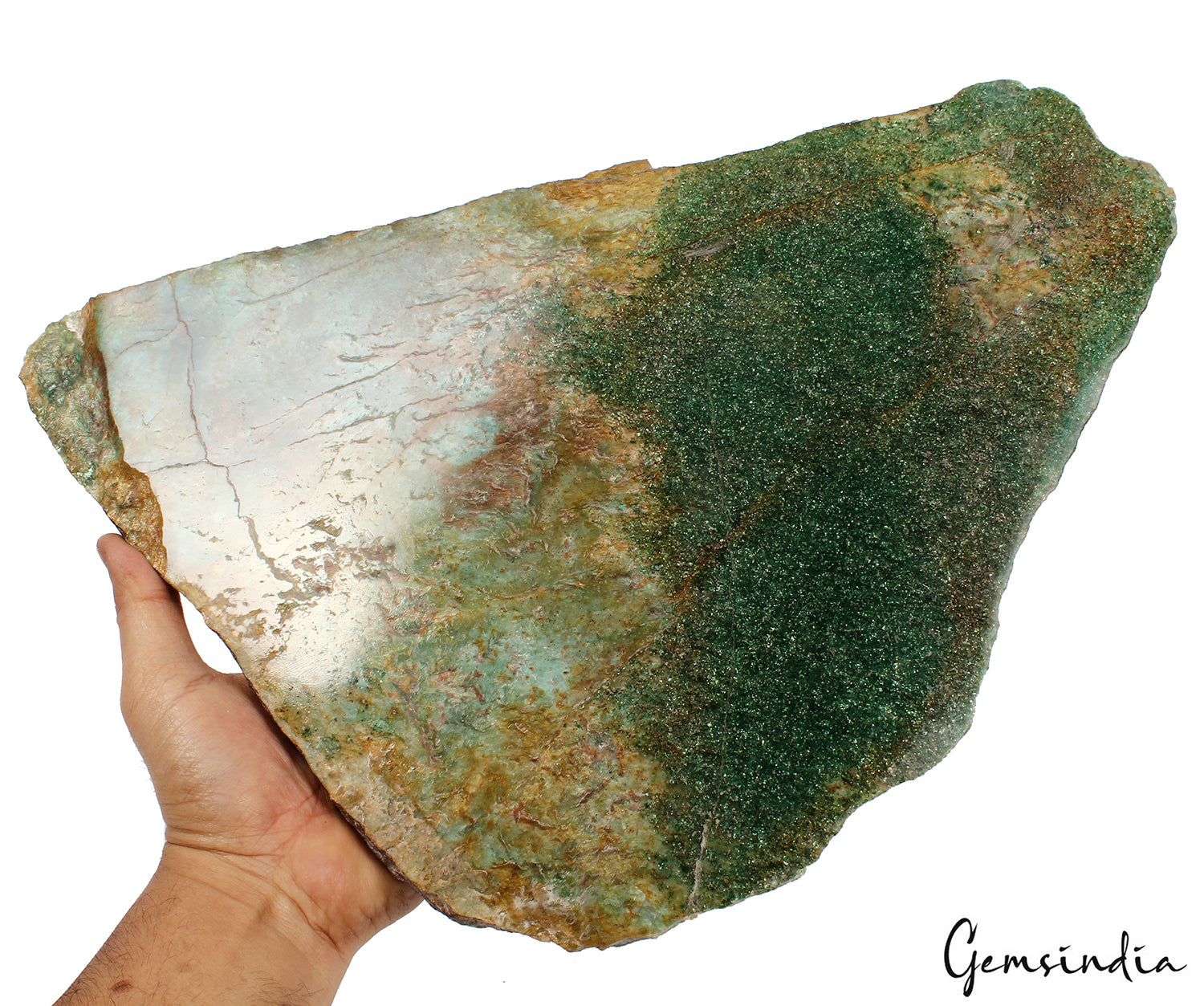 Natural Green Aventurine 2.9Kg Polished Crystal Slab 16.5" Extra Large Specimen