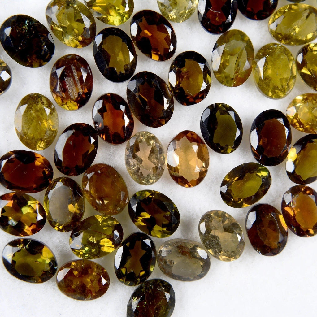 Certified 8.35 Ct Natural Yellow Brown Tourmaline 4x3mm Loose Jewelry Gemstones
