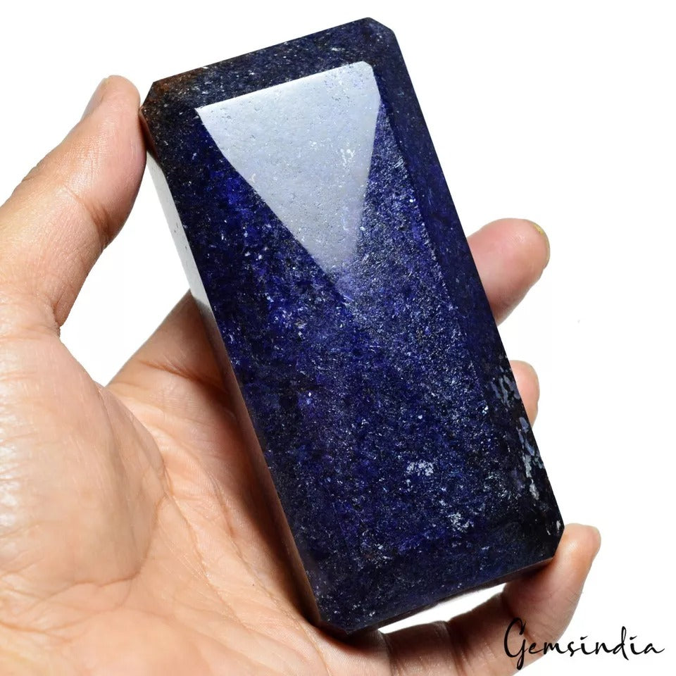 Sapphire Loose Gemstone, Octagon Cut, Color Enhanced — 4.5 X 2 X 1.2 Inches, 2700 Ct (0.54 Kg)