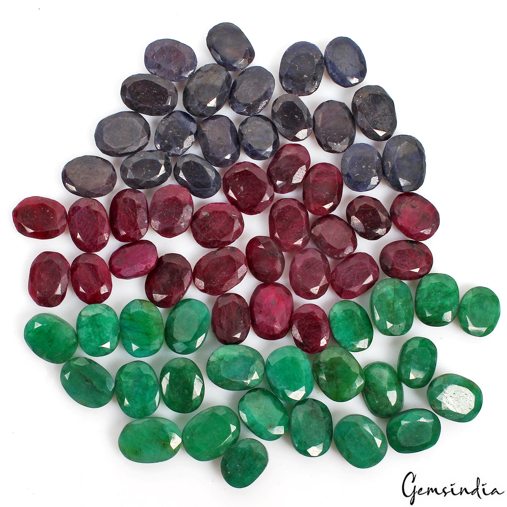 Ruby Lot, Loose Gemstone, Color Enhanced — 67 Pieces, 15mm to 19mm, 1250 Ct