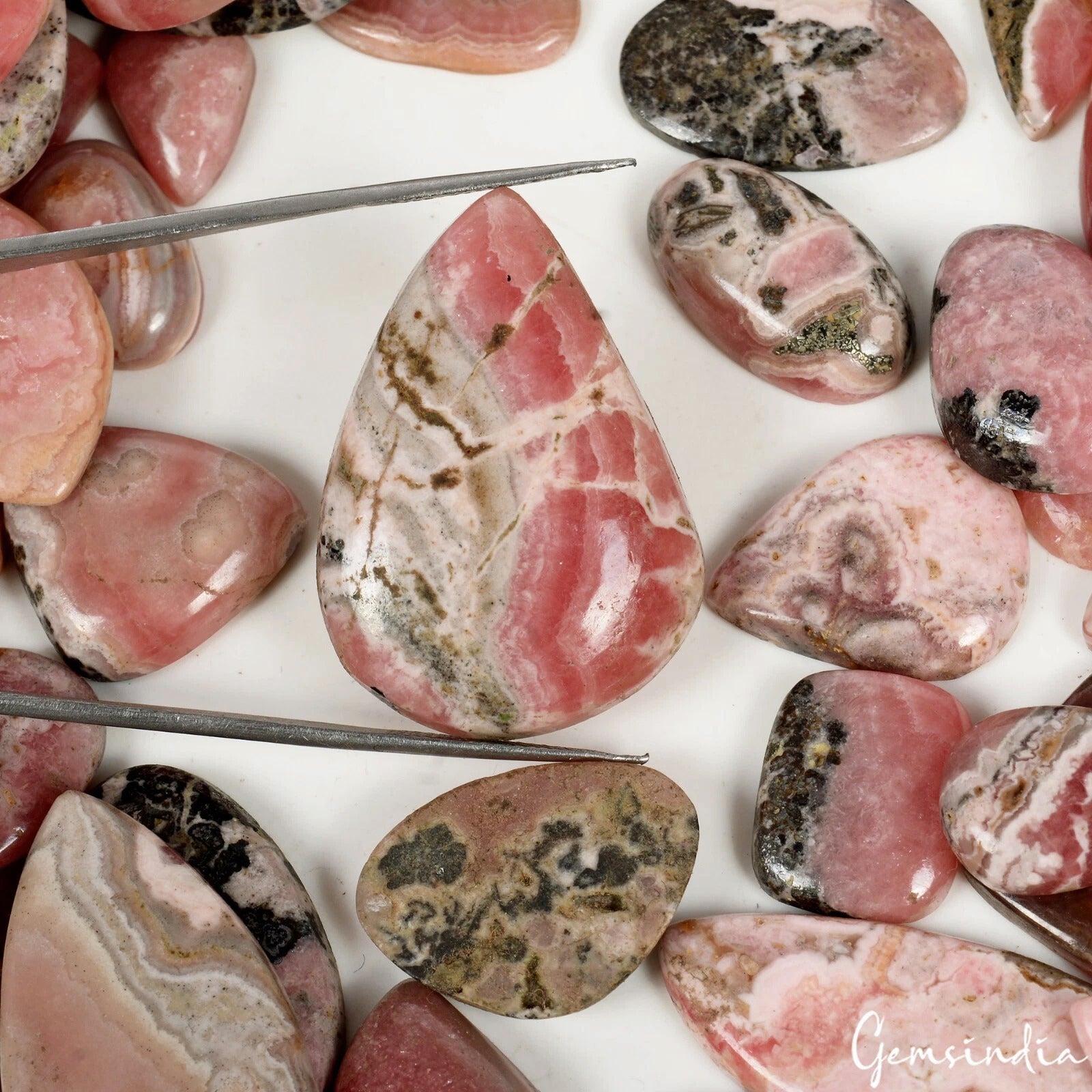 3000 Ct/200 Pc Natural Untreated Pink Rhodochrosite Mix Cab Loose Wholesale Gems