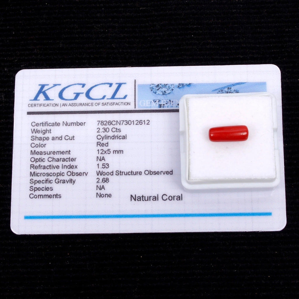2.30 Ct Natural Italian Coral Mediterranean Sea Capsule Loose Gemstone Certified