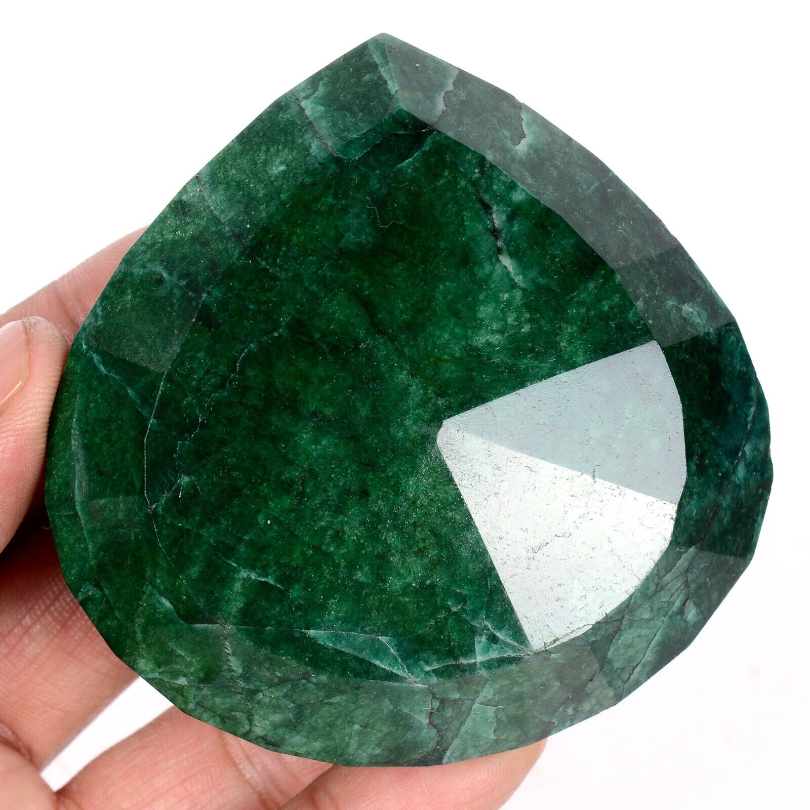 Emerald Loose Gemstone, Color Enhanced, Green — 73x73x28mm, 1130 Ct, Brazil