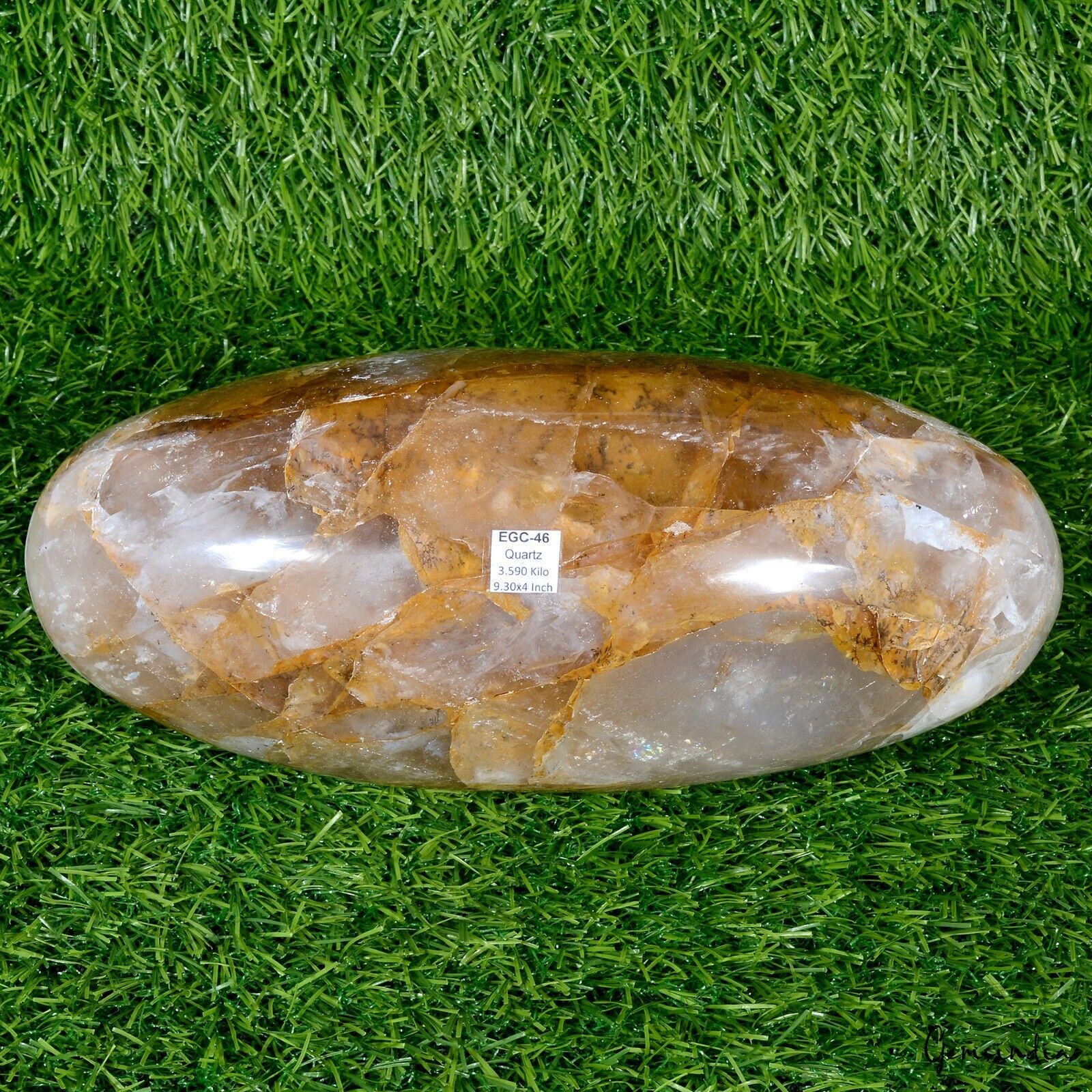 Quartz Loose Gemstone, Untreated, Golden — 9.3x4 Inch, 17950 Ct (3.590 Kg)