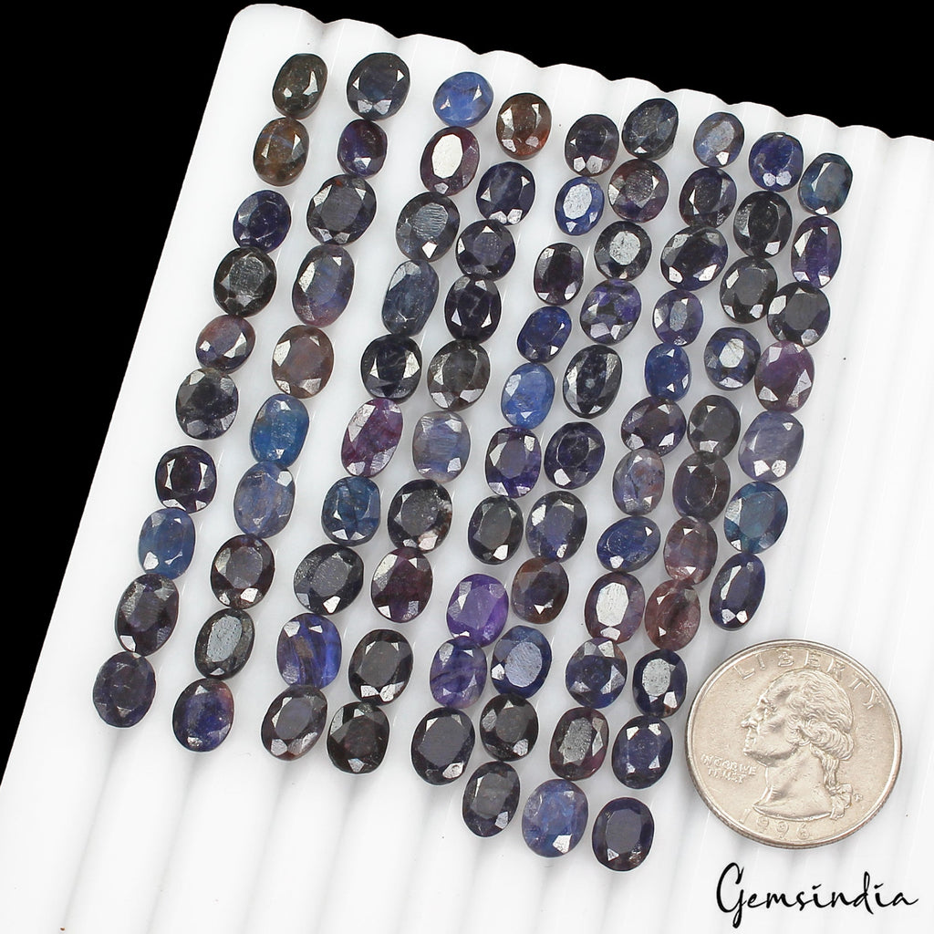 Certified 220 Cts/90 Pcs Natural Blue Sapphire Oval Cut Loose Gems For Jewelry