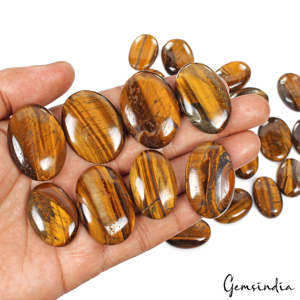 1000 Cts Mix Tiger Eye Cabochon Untreated Natural 21Pcs Wholesale Lot 29mm-36mm
