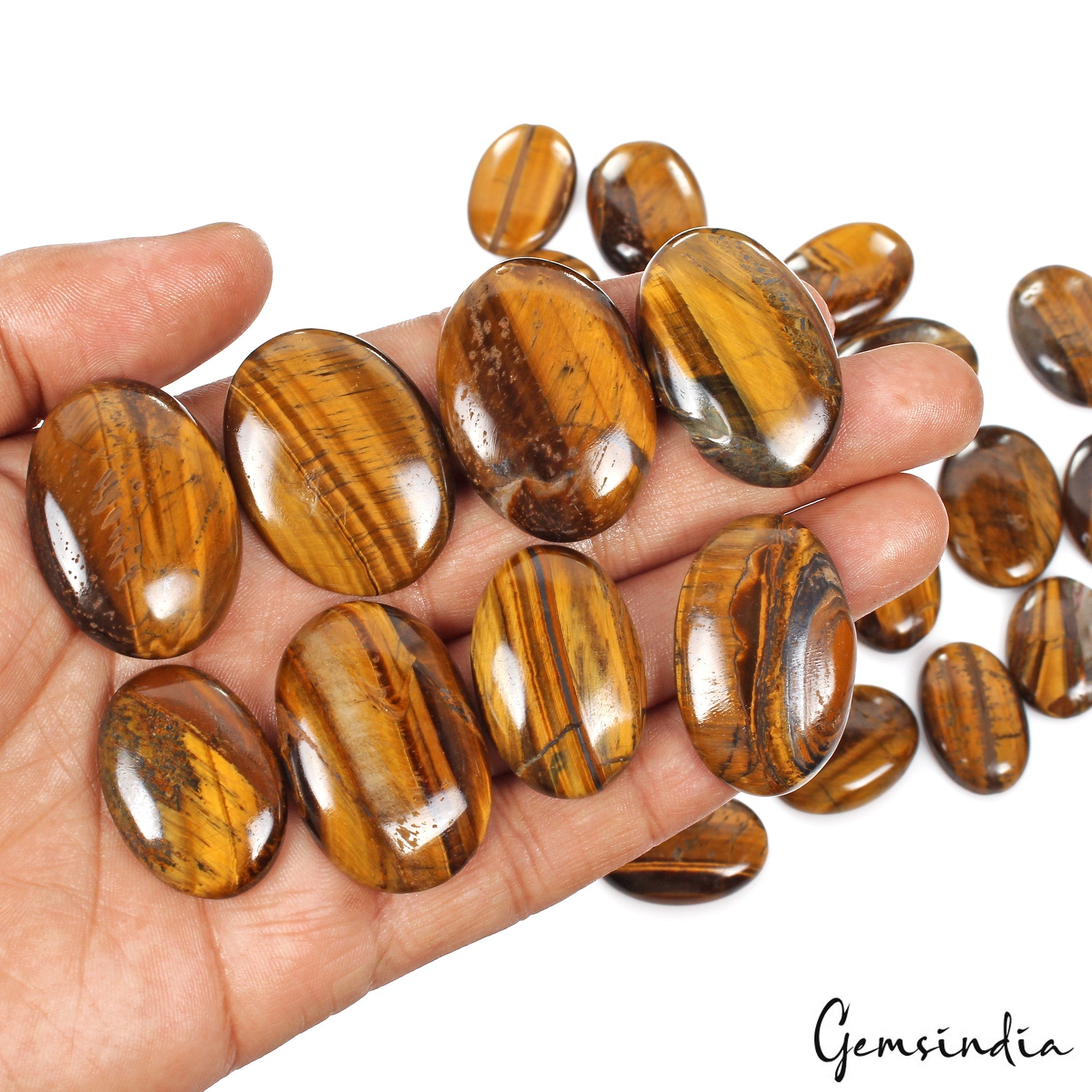1000 Cts Mix Tiger Eye Cabochon Untreated Natural 21Pcs Wholesale Lot 29mm-36mm