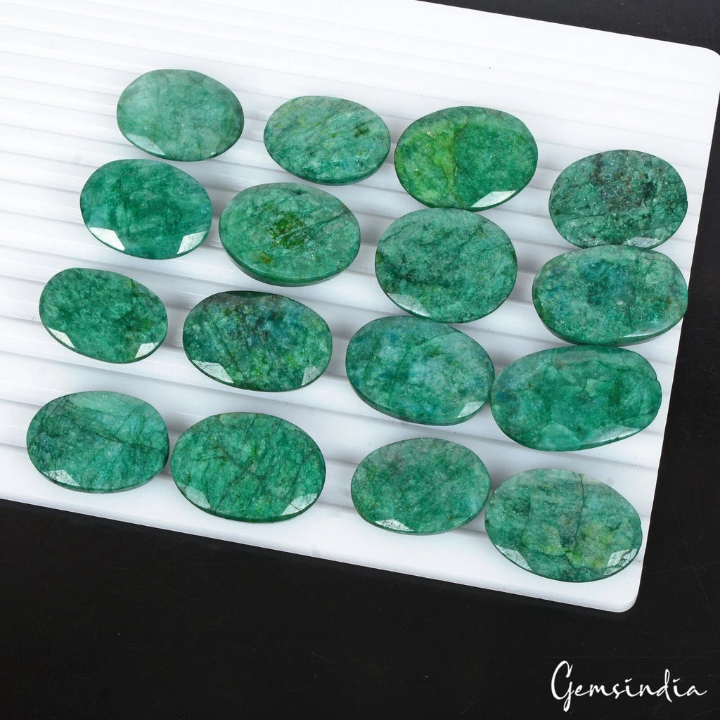 620Cts/16 Pcs Natural Brazilian Green Emerald Oval Cut Wholesale Loose Gems Lot