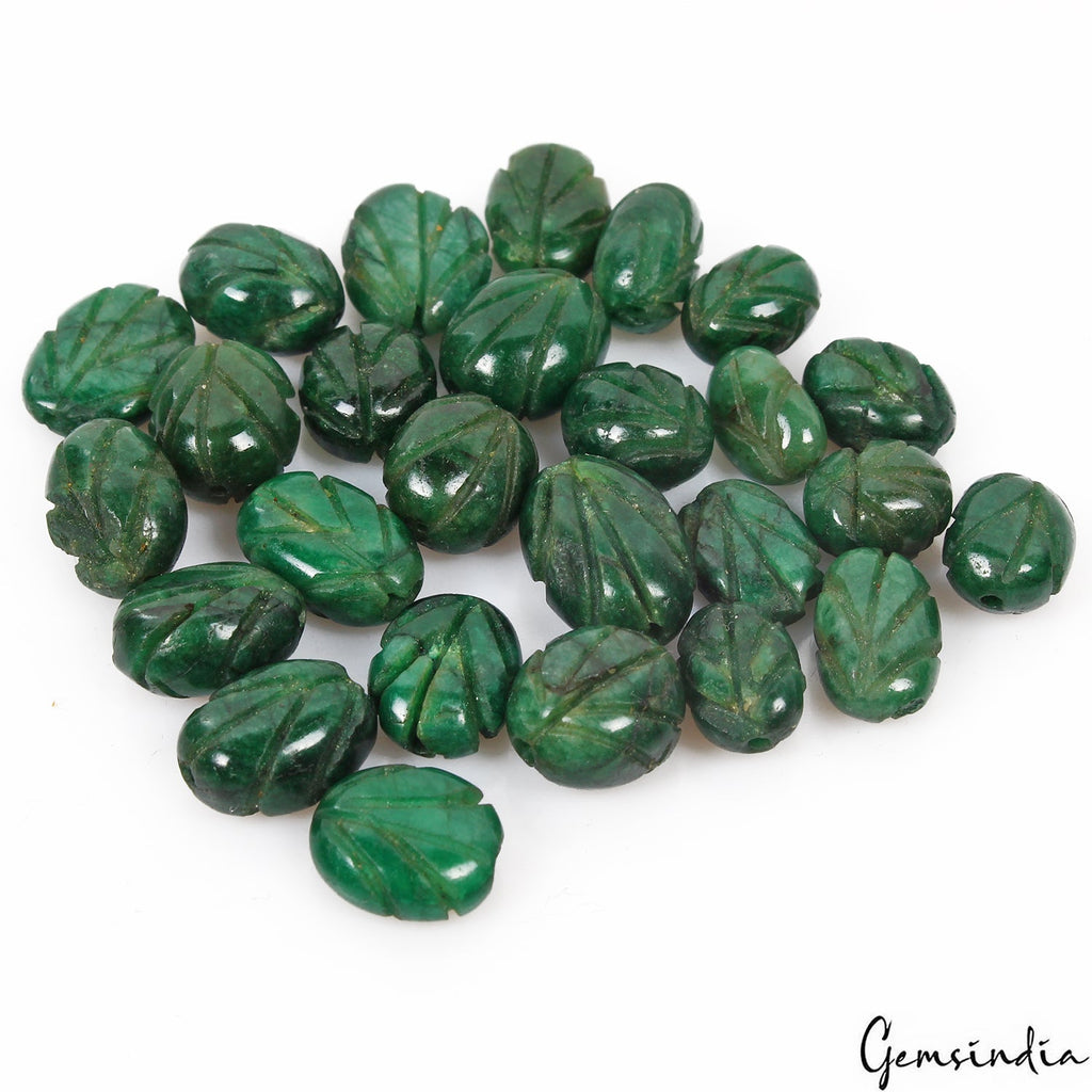 Certified 104.70 Ct/26 Pcs Natural Dark Green Emerald Oval Cab Drilled Bead Gems