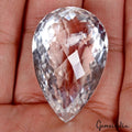 Certified 100.90Ct Natural Crystal White Quartz Pear Checker Cut Loose Gemstone
