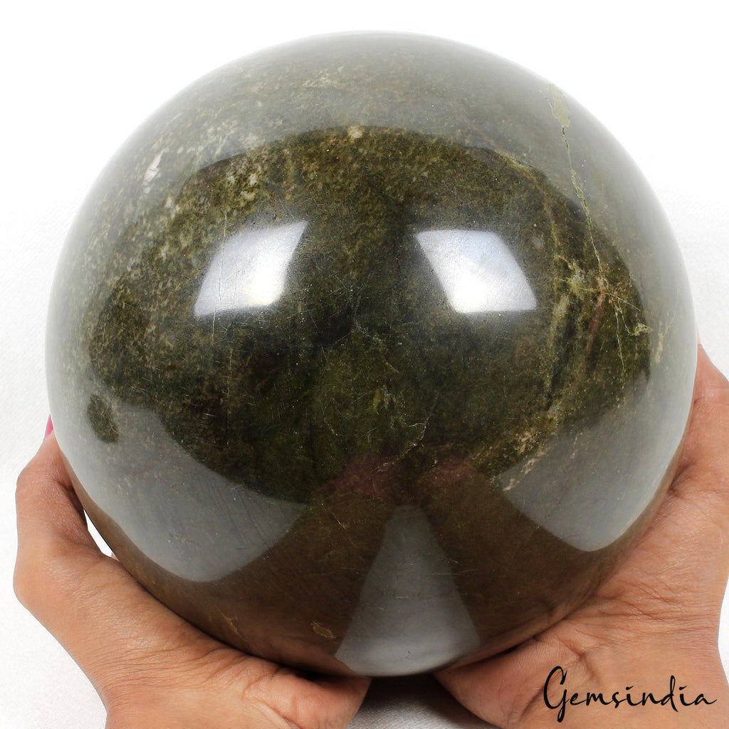 Large Vessonite Gem Crystal Sphere 7 in Handmade Ball For Home Decorative 10.7kg