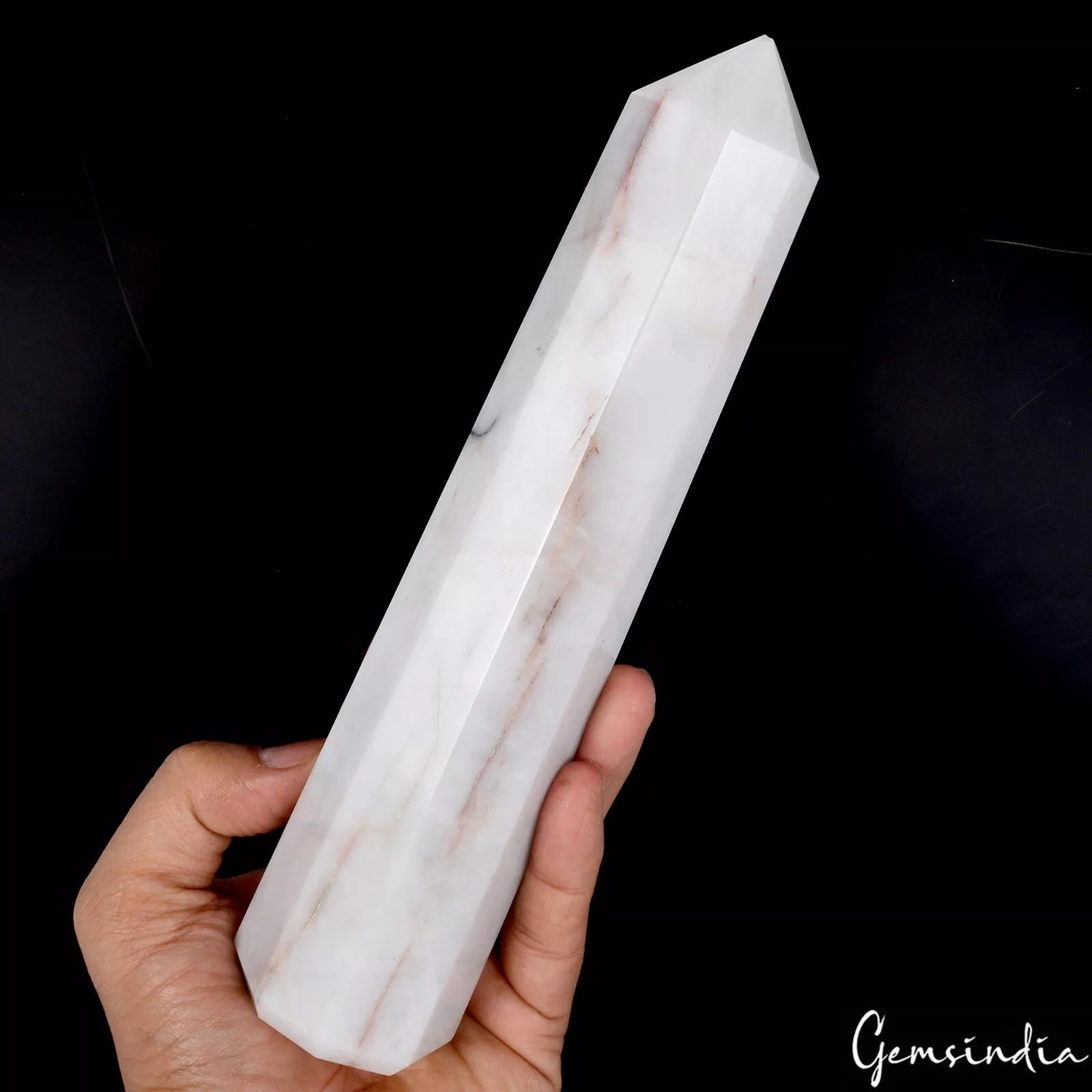 4100 Cts Natural Agate Crystal Wand Obelisk Reiki Healing Gem Long Tower~8.75 "