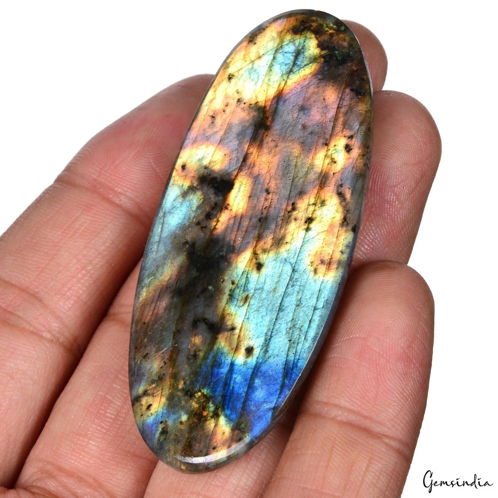 126.00 Ct Natural Multi Shine Labradorite Oval Cut Loose Gemstone For Jewelry
