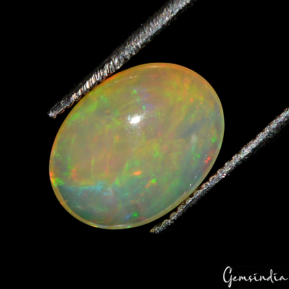 Opal Loose Gemstone, Oval Cabochon, Untreated — 11x8x4mm, 1.70 Ct, Ethiopia