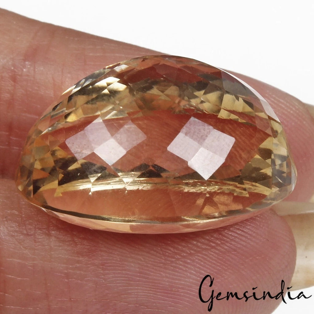 29.20 Ct Natural Untreated Yellow Citrine Oval Faceted Loose Gems For Jewelry