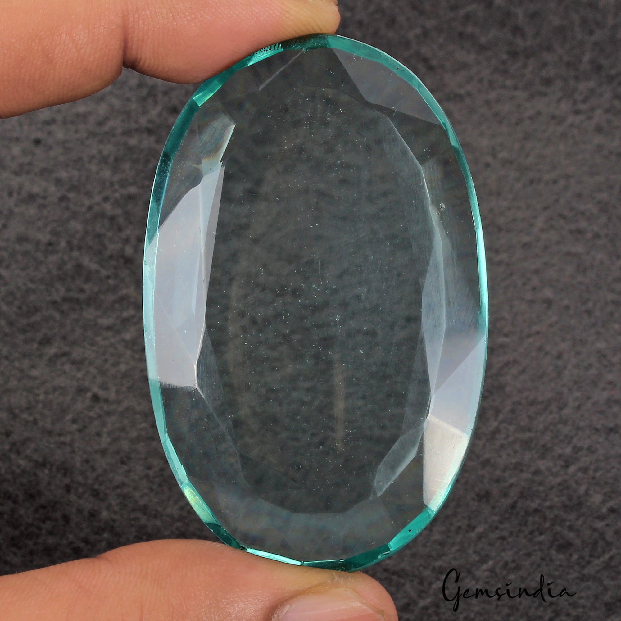 180 Cts Hydro Aquamarine Teal Green Oval Cut Lab Created Gemstone For Pendant