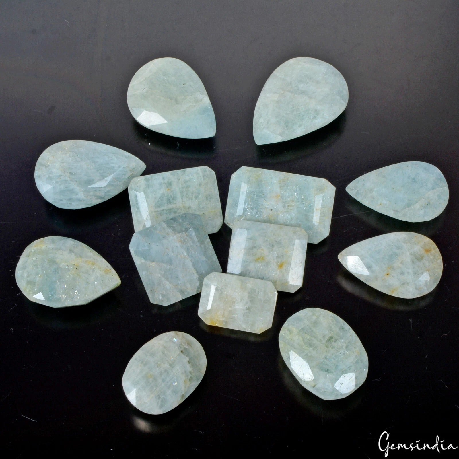 550 Ct/13 Pc Natural Untreated Blue Beryl Aquamarine Mix Cut Loose Gemstones Lot