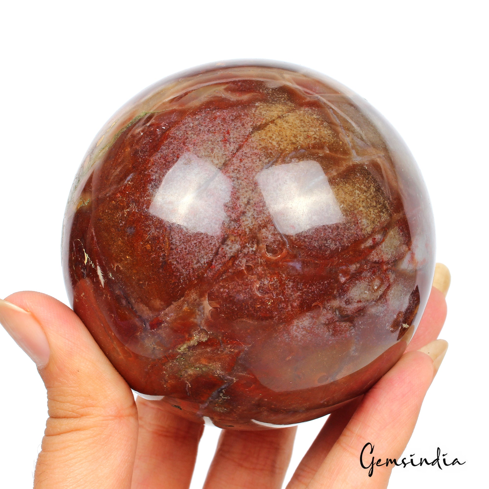 2820 Ct Natural Red Bloodstone Healing Crystal Mineral Sphere Gems With Stand