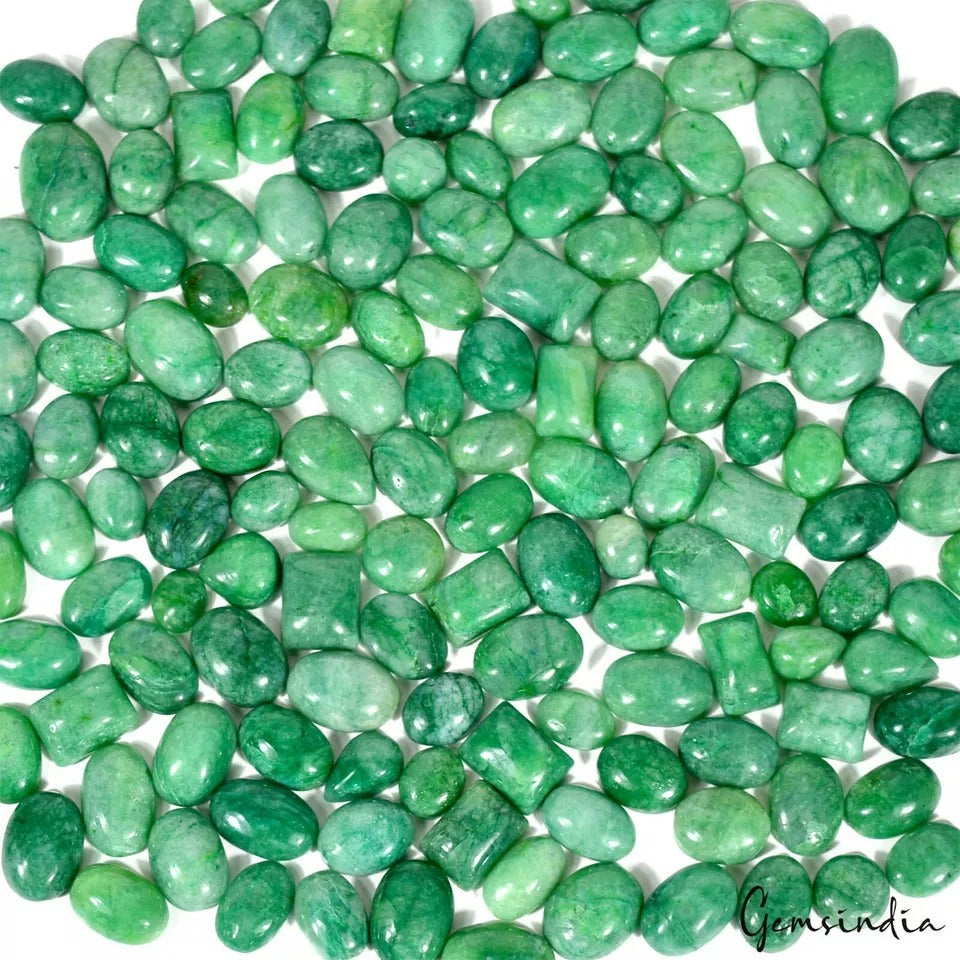 Certified 1520 Ct/150 Pcs Natural Emerald Mix Cab Loose Ring Size Gemstones Lot