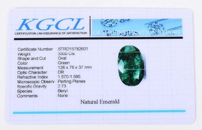 Certified 3300 Cts Natural Brazilian Green Emerald Oval Cut Huge Museum Size Gem