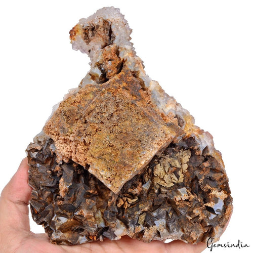 Amethyst Crystal Cluster, Untreated — 7x5.5x2.5 Inch, 890 g (4450 Ct), Uruguay