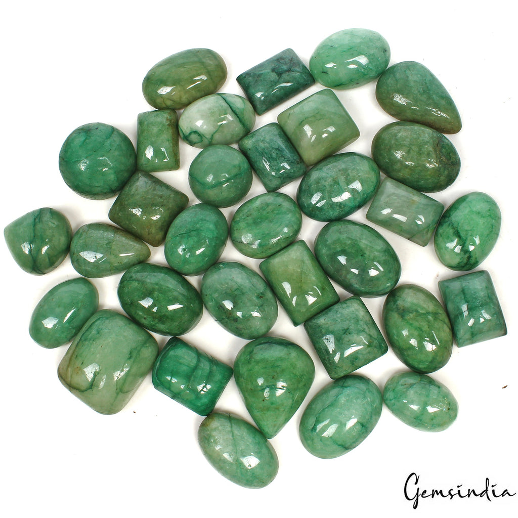 1000 Ct/23 Pcs Natural Green Brazilian Emerald Mix Cab Loose Gems Wholesale Lot