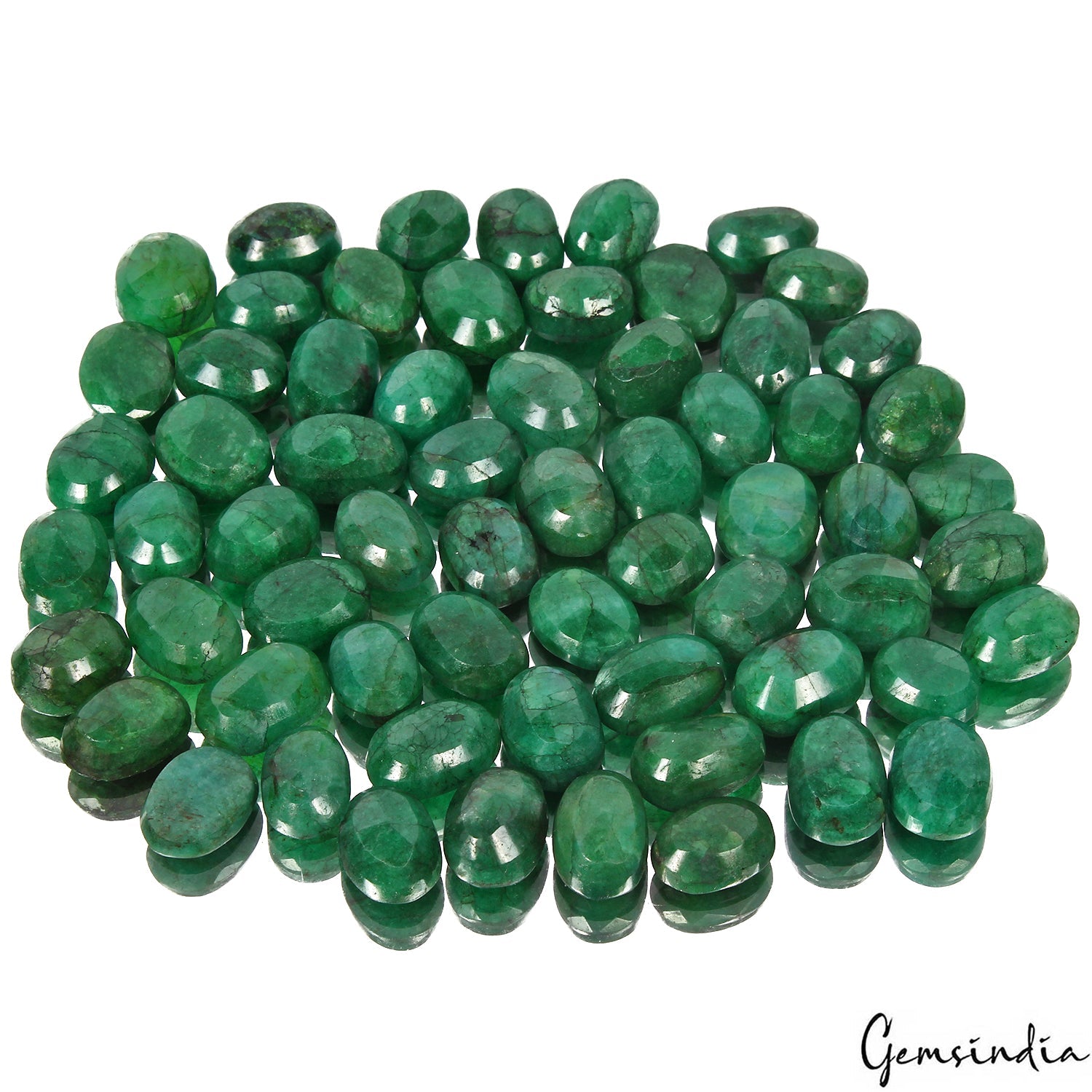 Certified 1000 Cts/64 Pcs Natural Brazilian Bottle Green Emerald Oval Cut Gems