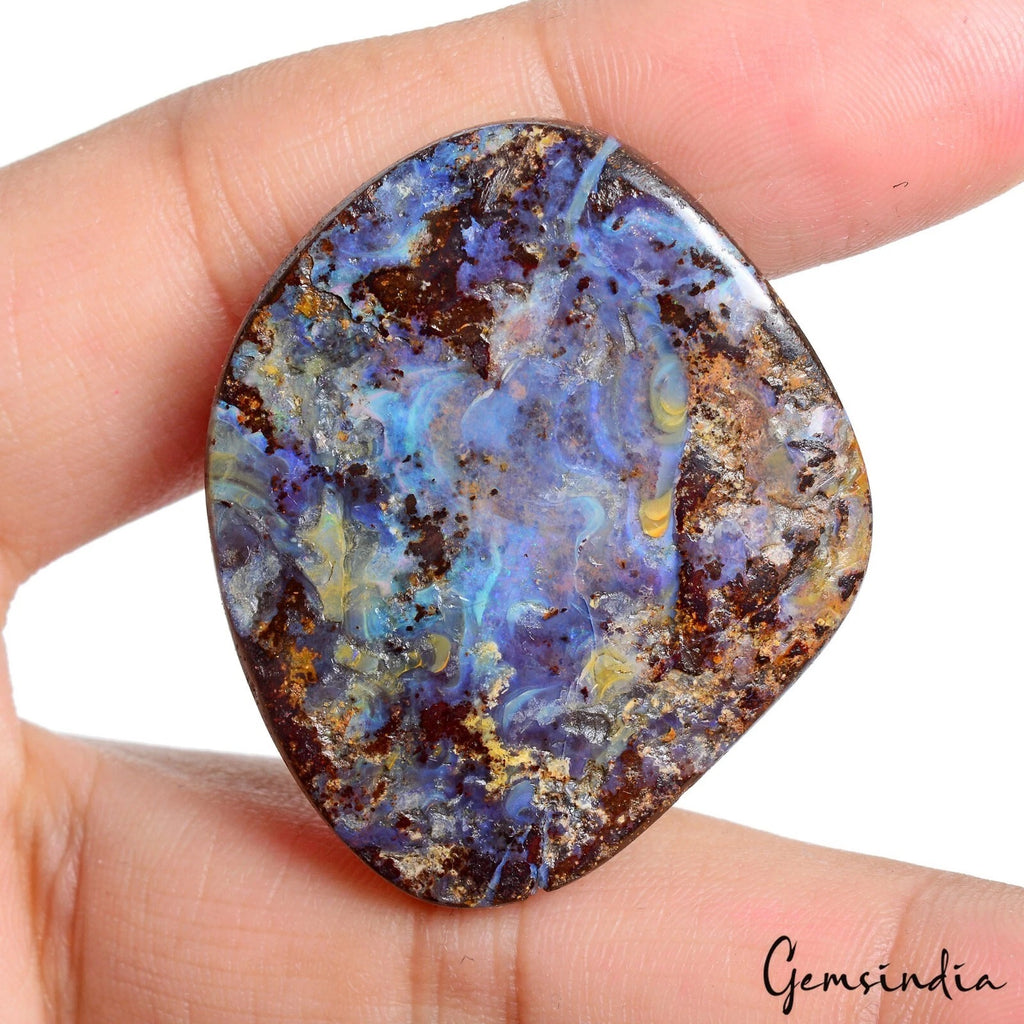 Opal Cabochon, Untreated, Bi Color — 43x37x9 mm, 129.70 Ct, Australia