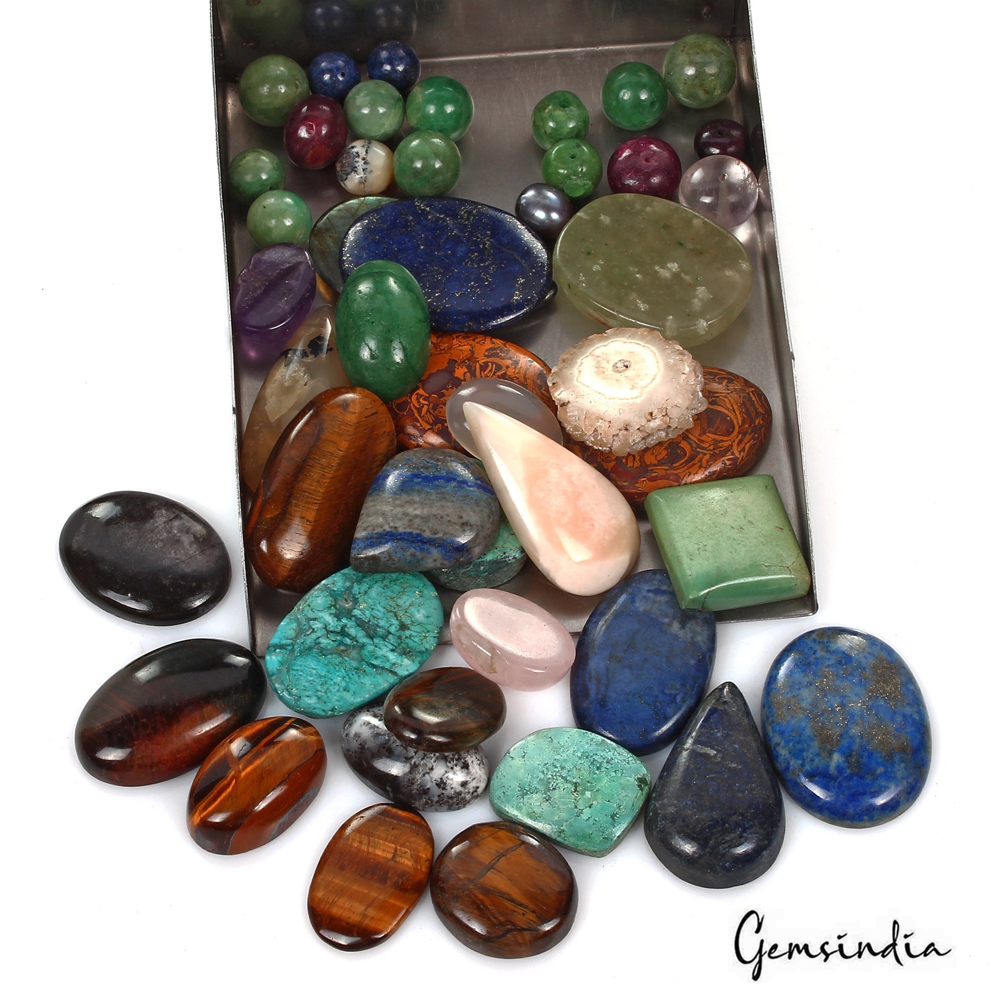 Loose Gemstone Lot~ Lapis, Cabochon, Labradorite, Solar Quartz, Mix Bead 1100 Ct
