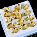 Pear Shape 10-12mm. Real 100%Natural Yellow Citrine Brazil Gems 14Pcs/32.90 Ct