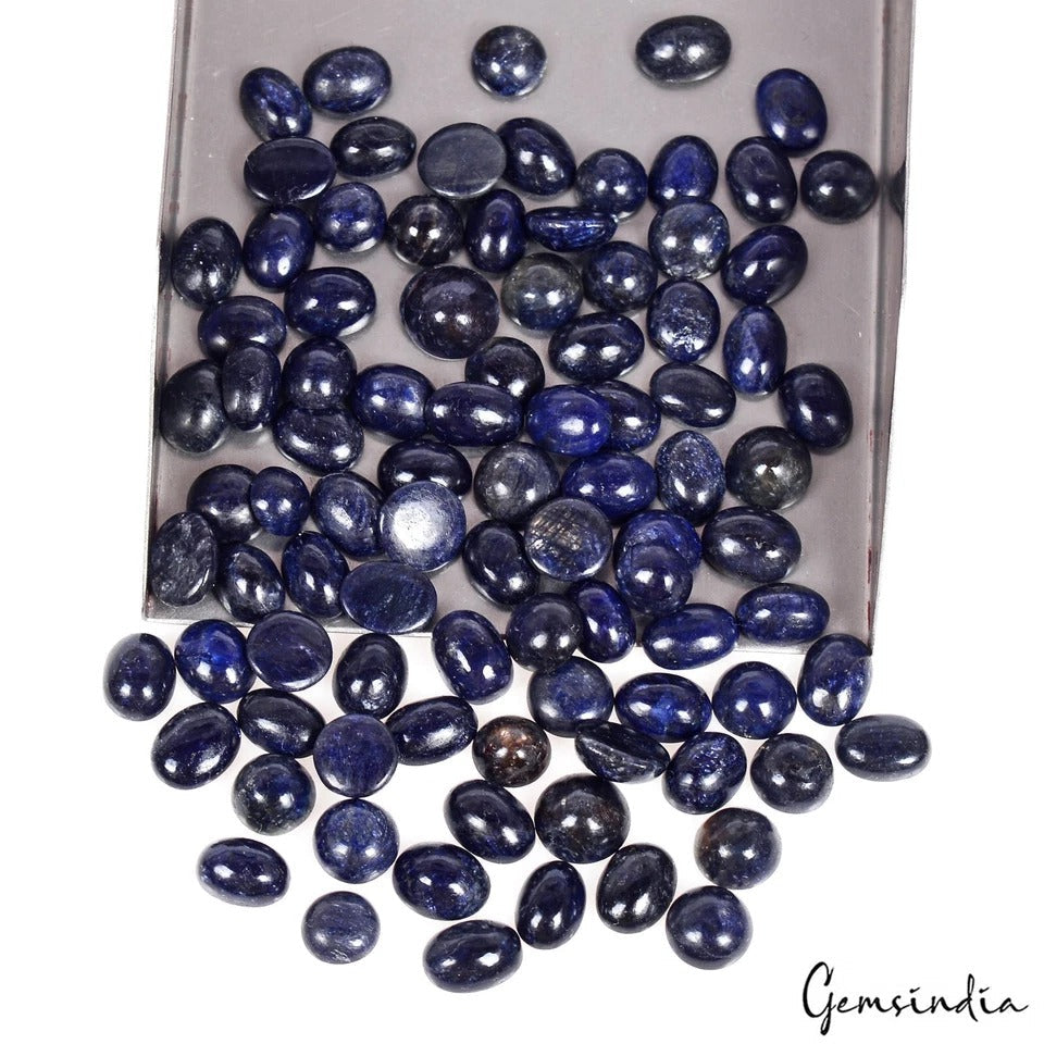 240 Ct Natural Blue Sapphire Oval Cab 6-9mm Loose Wholesale Gemstones Lot~92 Pcs