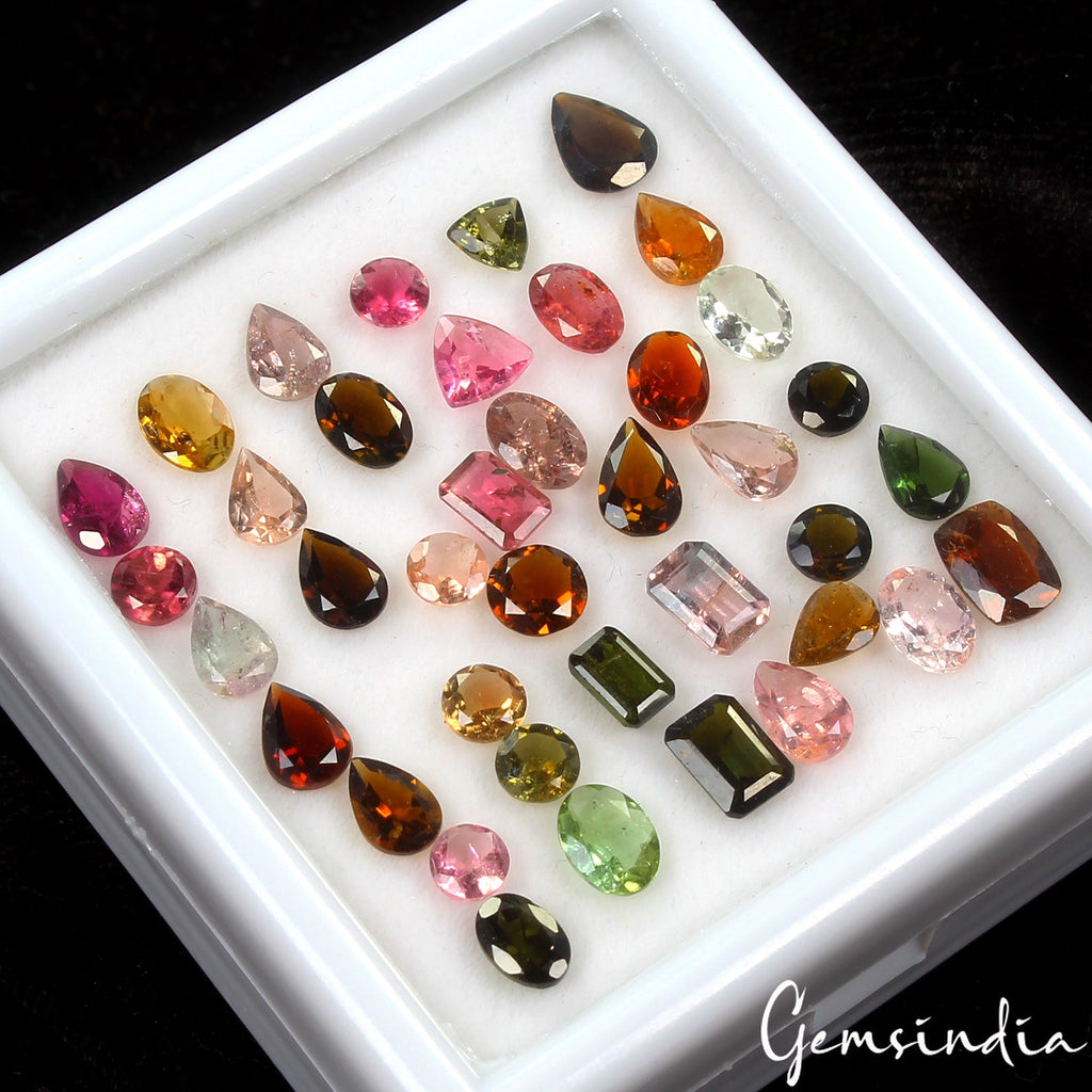 23.60 Ct Natural Gemstone Tourmaline Fancy Color Mix Cut Mozambique Gems 39 Pcs