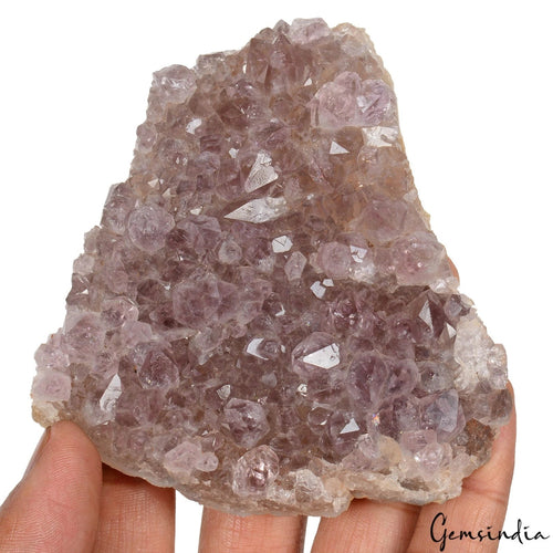 Amethyst Crystal Cluster, Untreated, Purple — 95 x 89 x 19mm, 1090 Ct, Uruguay