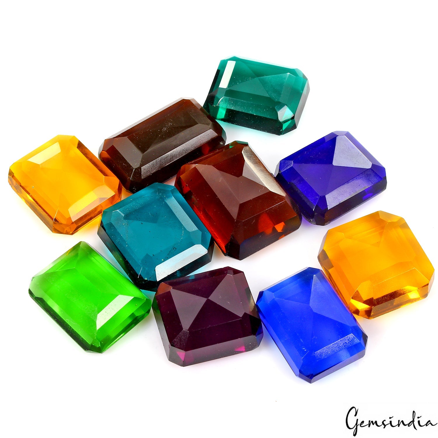 1000 Ct Hydro Multi Color Octagon Cut Loose 28mm-37mm Colorful Gemstones  ~10 Pc
